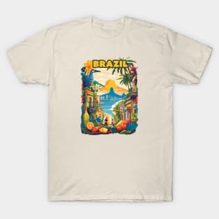 Vintage Travel Brazil Design T-Shirt